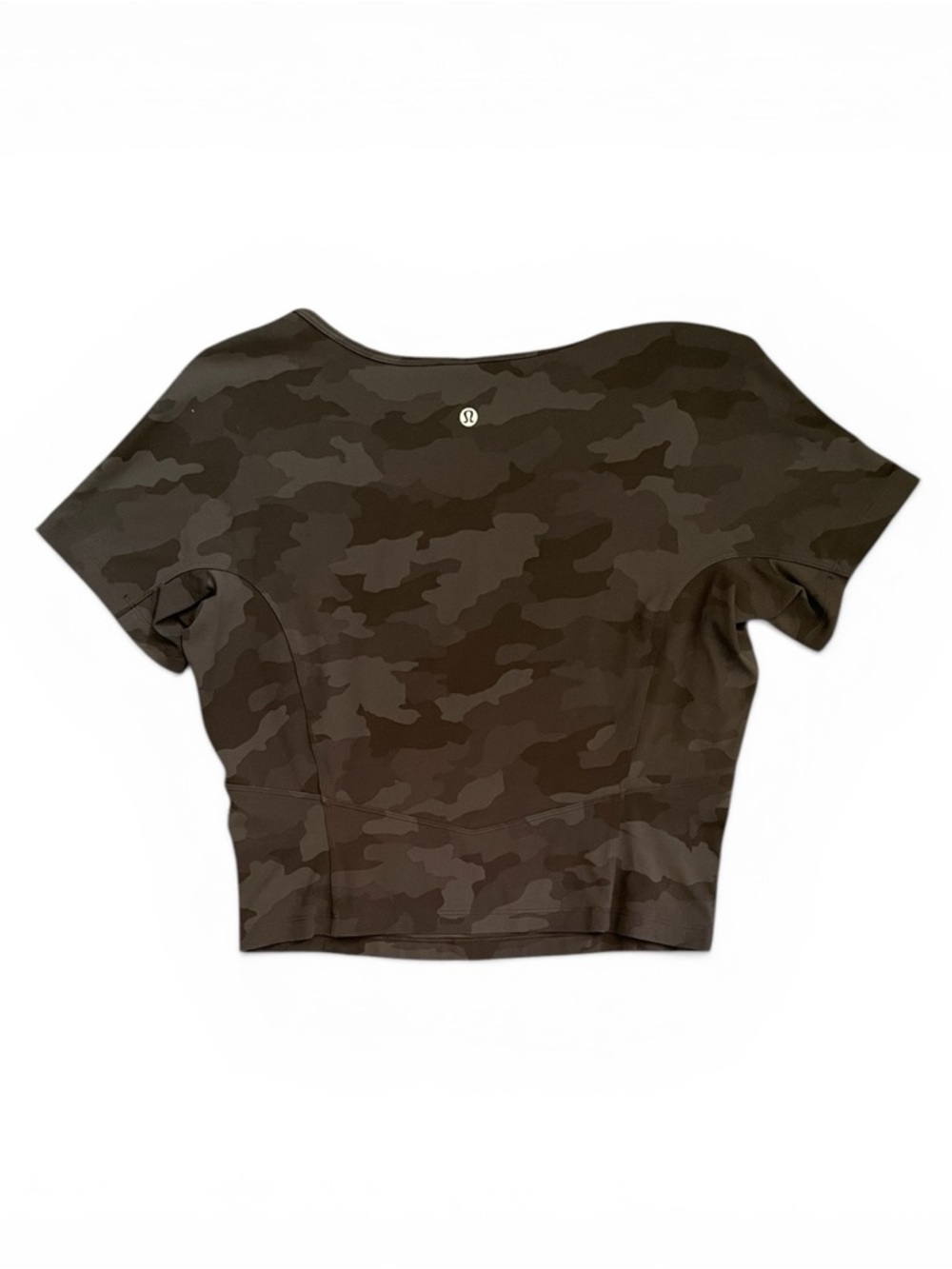 #016, lululemon athletica Camo V-Neck Crop Top, size 12 - Picture 2 of 3